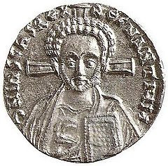 Pièce de monnaie en or à l'effigie de l'empereur Justinien II type B - Byzance, après 705